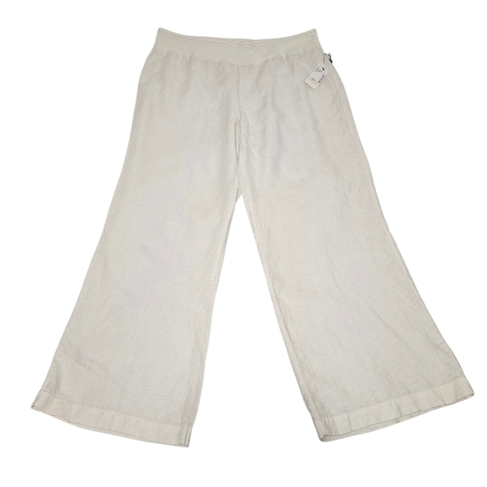 Saks 100% Linen PantsWomen's Size XL NWT Wide Leg Boho Flowy Coastal Grandma